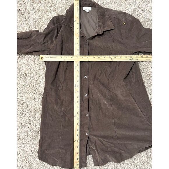 GREAT CONDITION J.Jill Brown thin Corduroy Shacket Button up shirt Size Small Ja - Picture 6 of 6